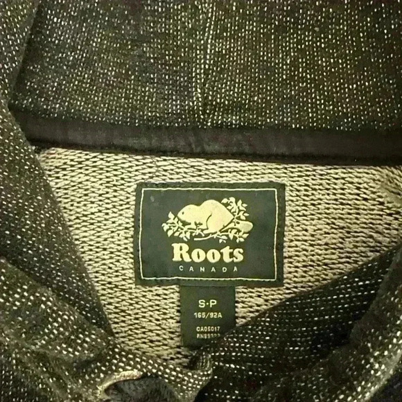 ROOTS Canada Hoodie Men S Black Drawstring Cotton Kangaroo Pouch - Picture 4 of 4
